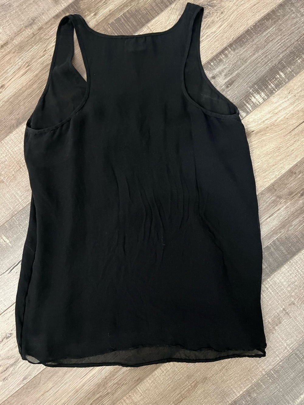 Miss Me Black 100% silk Tank Top with Sequin Accents size M - Picture 5 of 7
